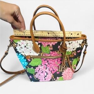 Dooney and Bourke Hydrangea Monogramn Small Tote Bag with Crossbody Strap
